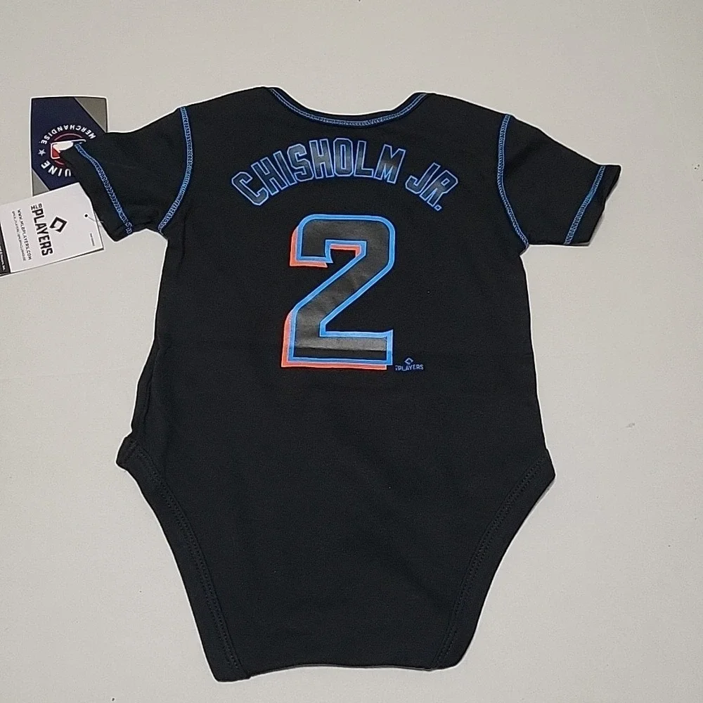 Infant Miami Marlins Jazz Chisholm Jr One Piece Outfit 12 Month NEW